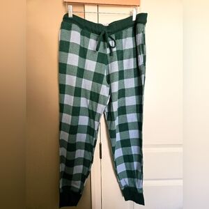 Walmart joyspun women's green checkered pajama pants XL